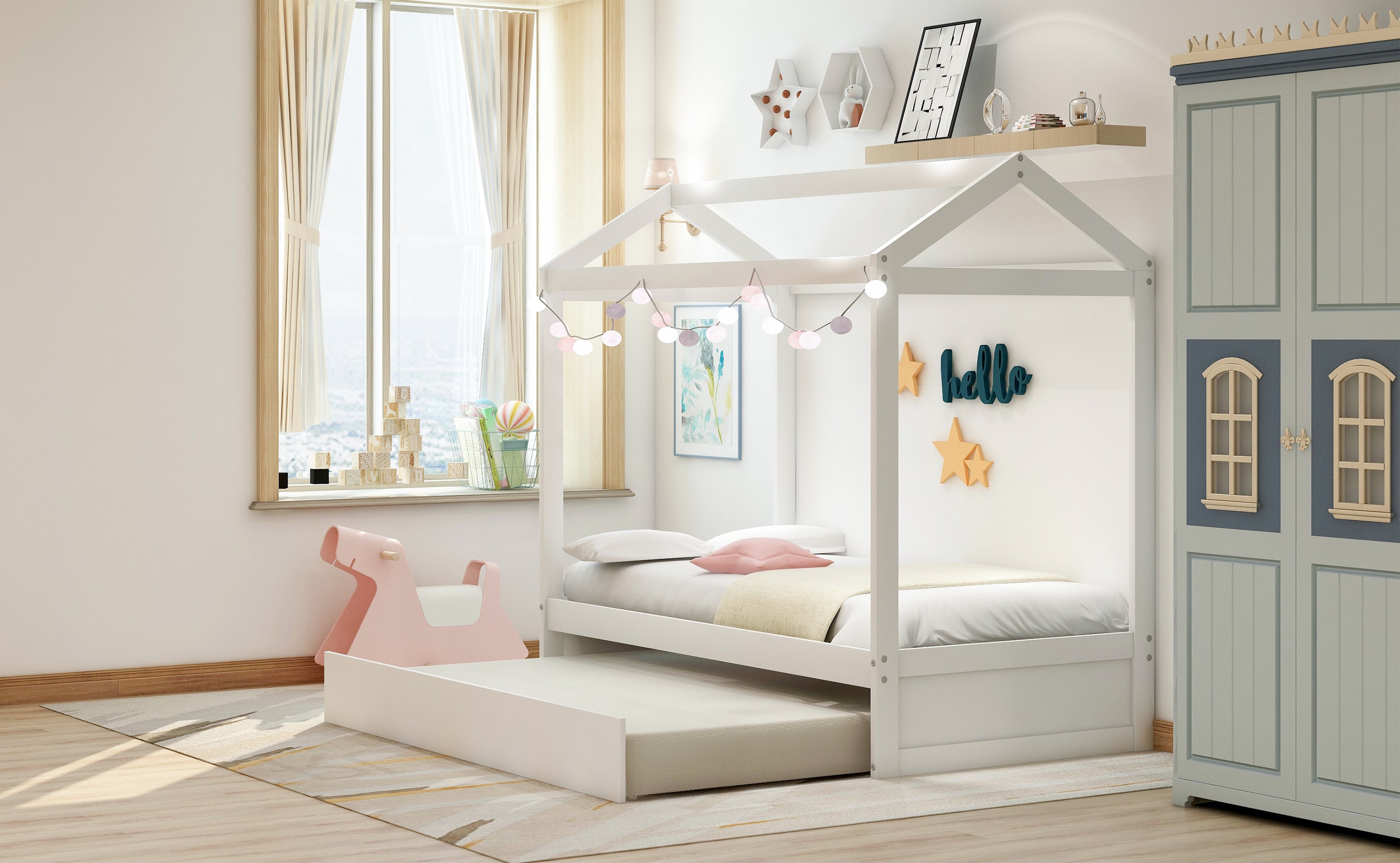 Versatile White House Twin Bed with Trundle - Decorate to Suit Your Style