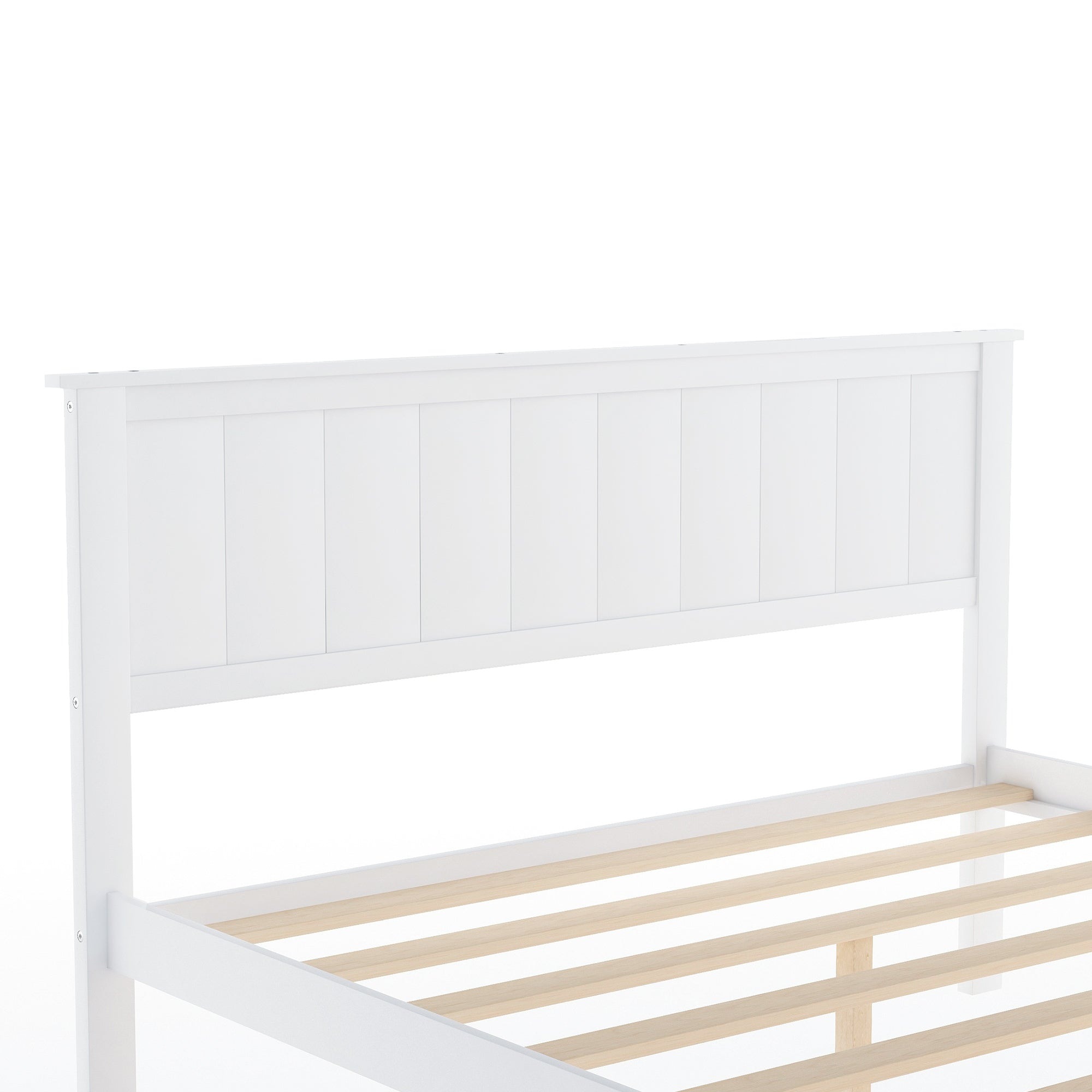 White Full Platform Bed w/ Storage Drawers