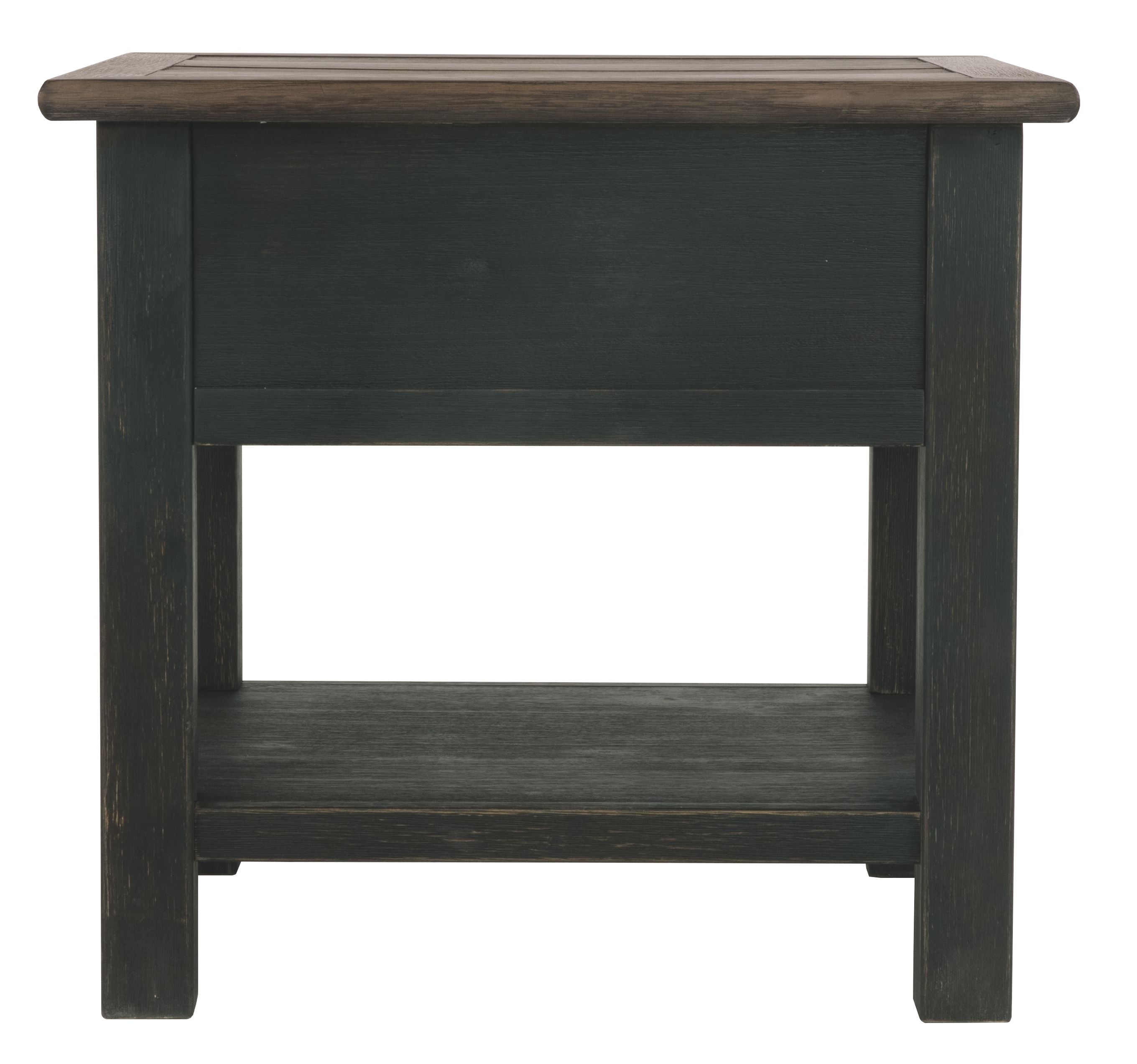 Tyler Grayish Brown / Black - Rectangular End Table