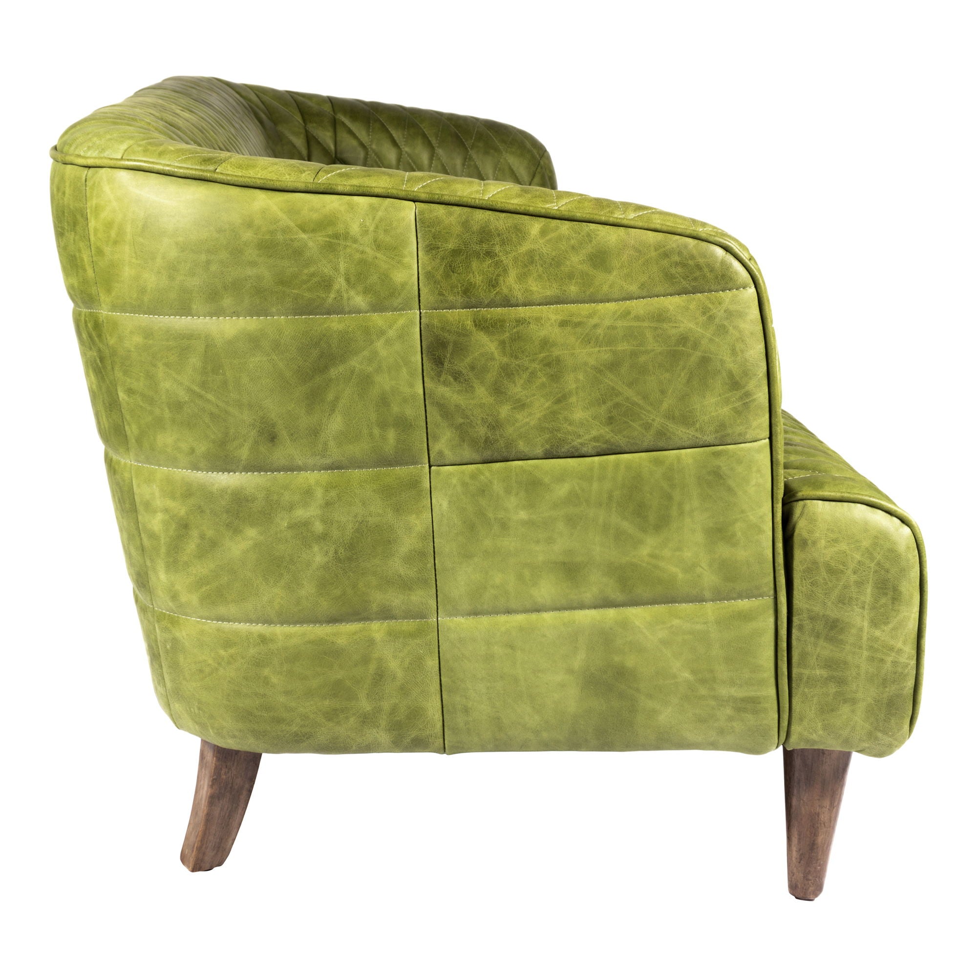 Magdelan - Tufted Leather Sofa - Emerald