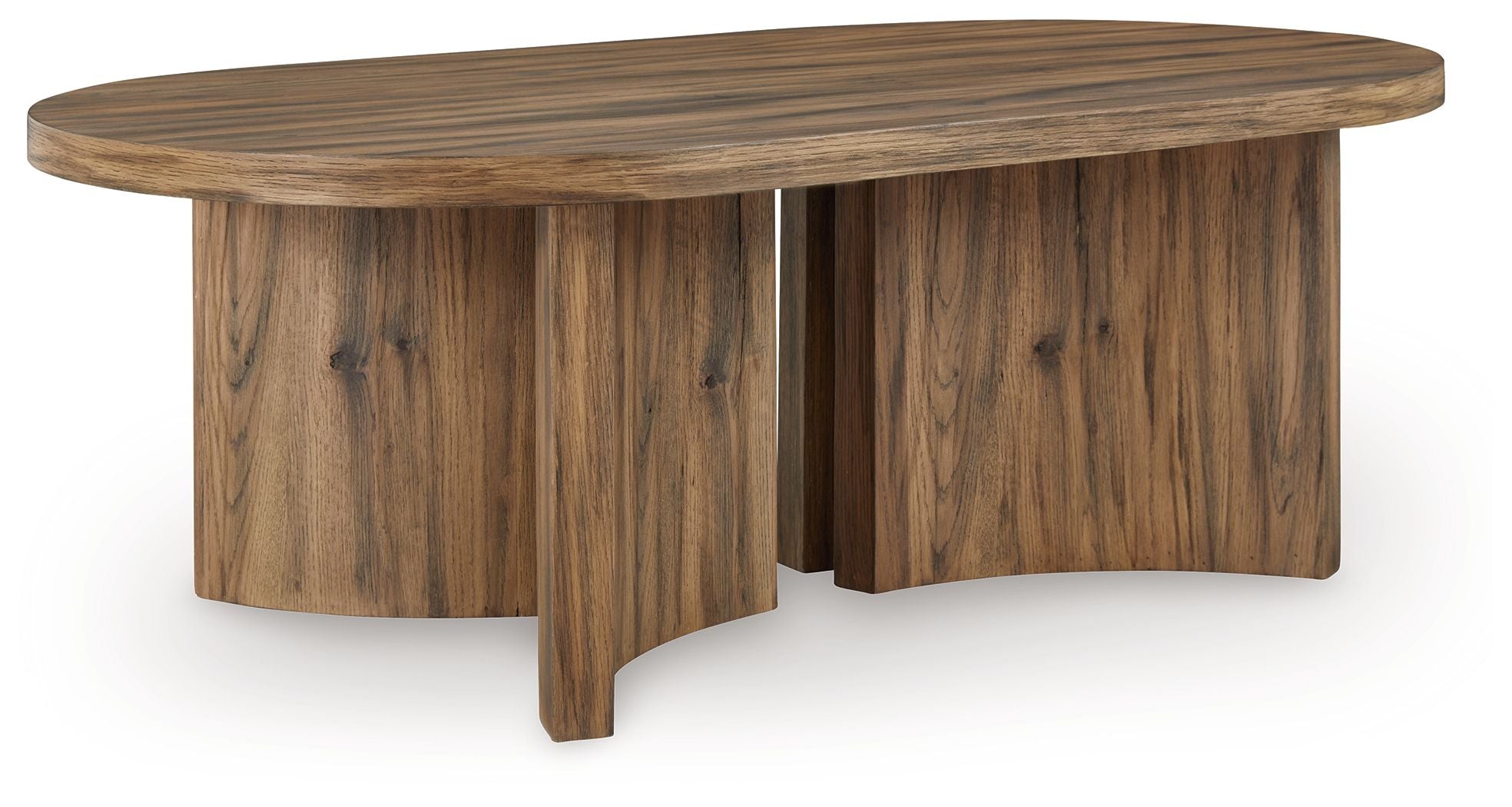Austanny Warm Brown - Oval Cocktail Table