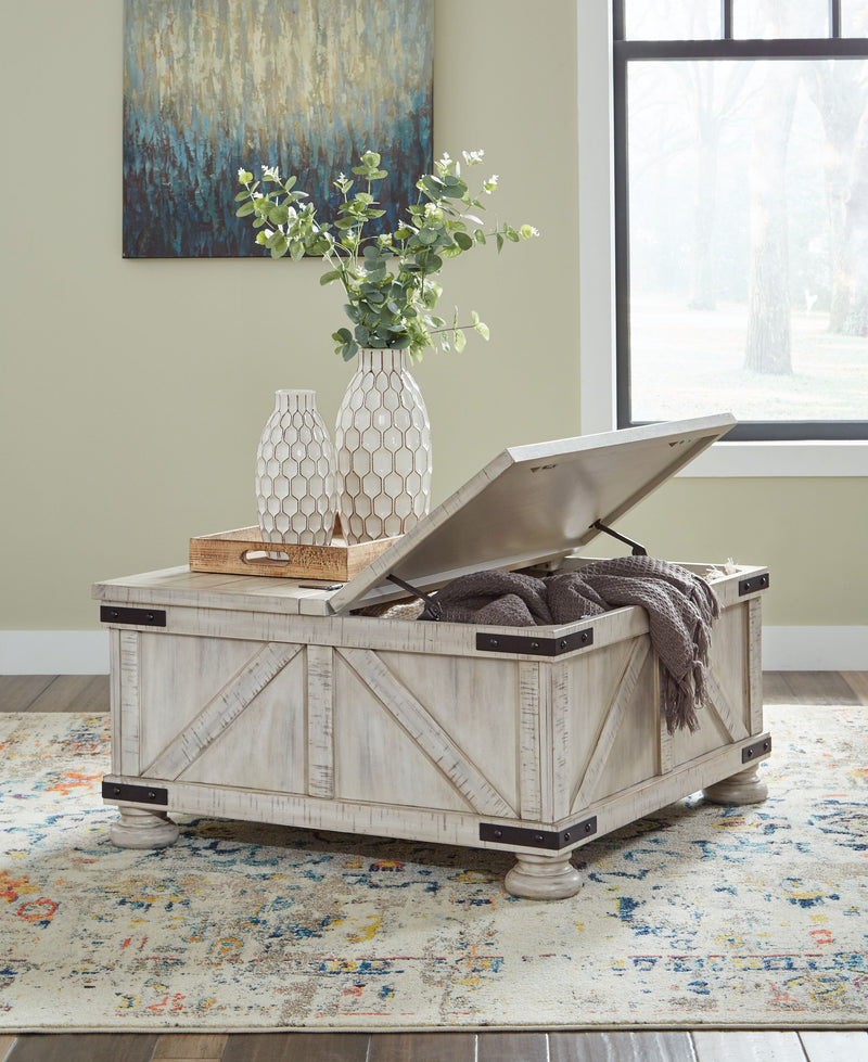 Carynhurst  Whitewash - Cocktail Table With Storage