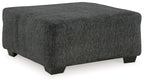 Oversized accent ottoman, dark gray textured fabric, block legs