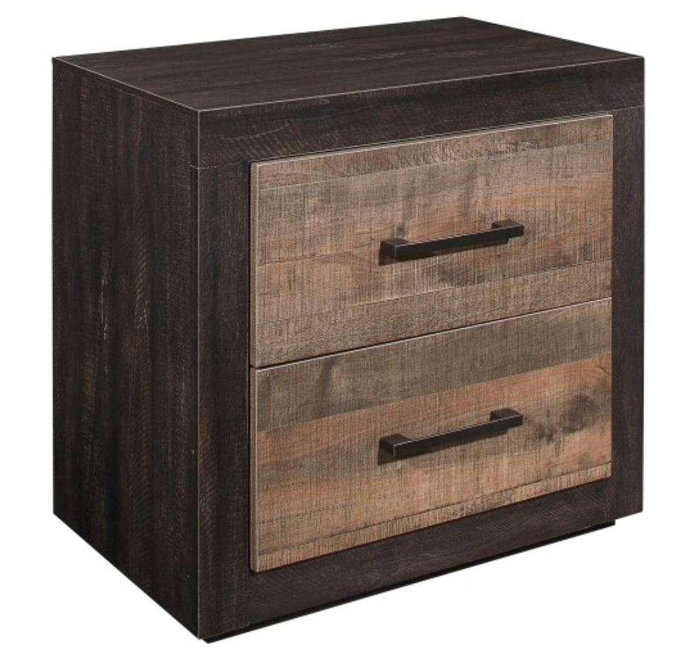 Miter Collection Brown Nightstand
