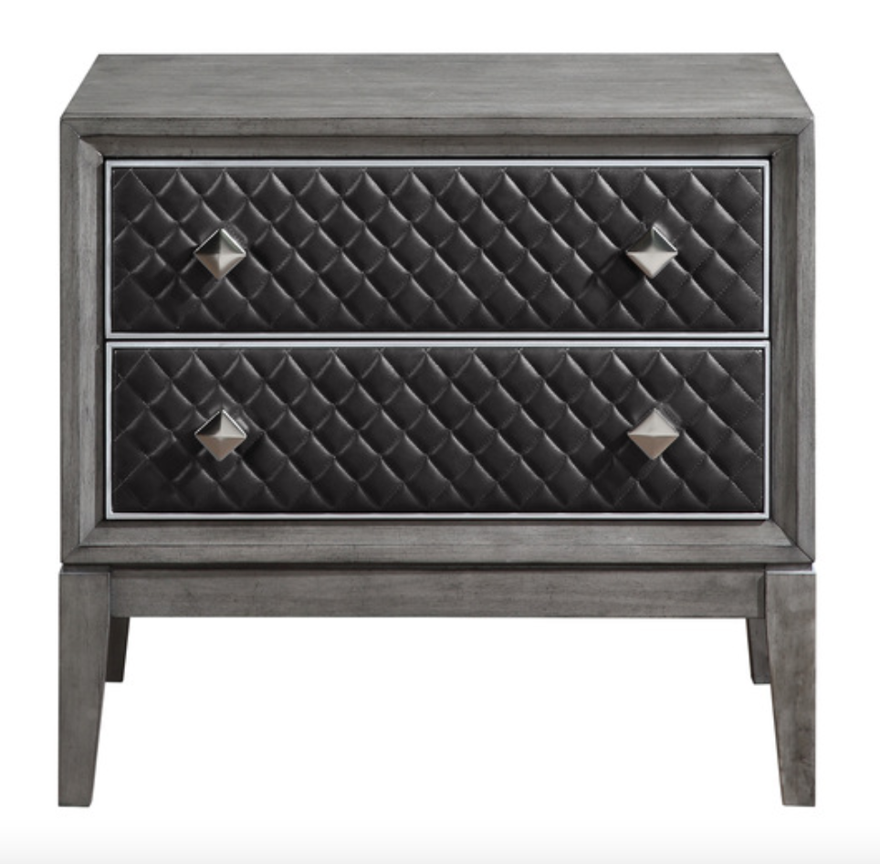 West End Collection Gray / Black Nightstand