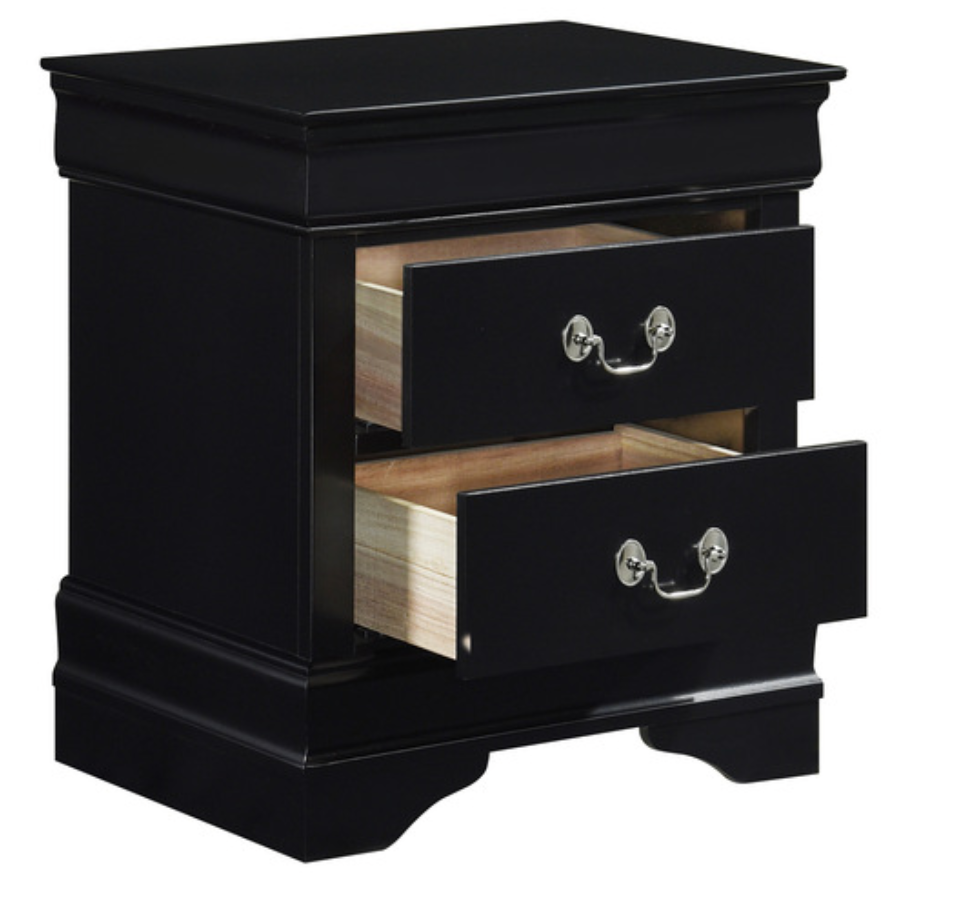 Mayville Collection Black Nightstand