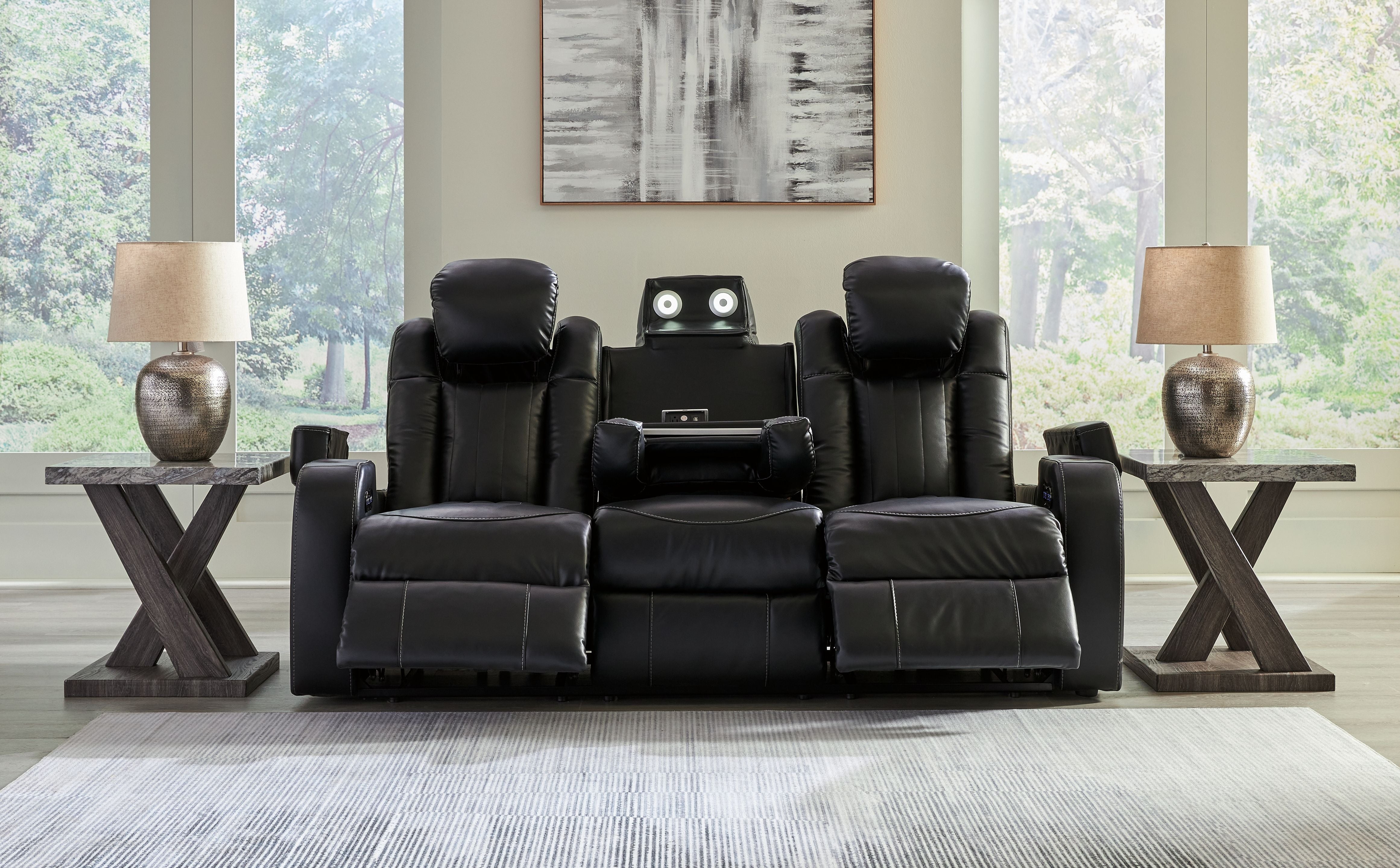 Caveman Den - Midnight - Power Reclining Sofa With Adj Headrest