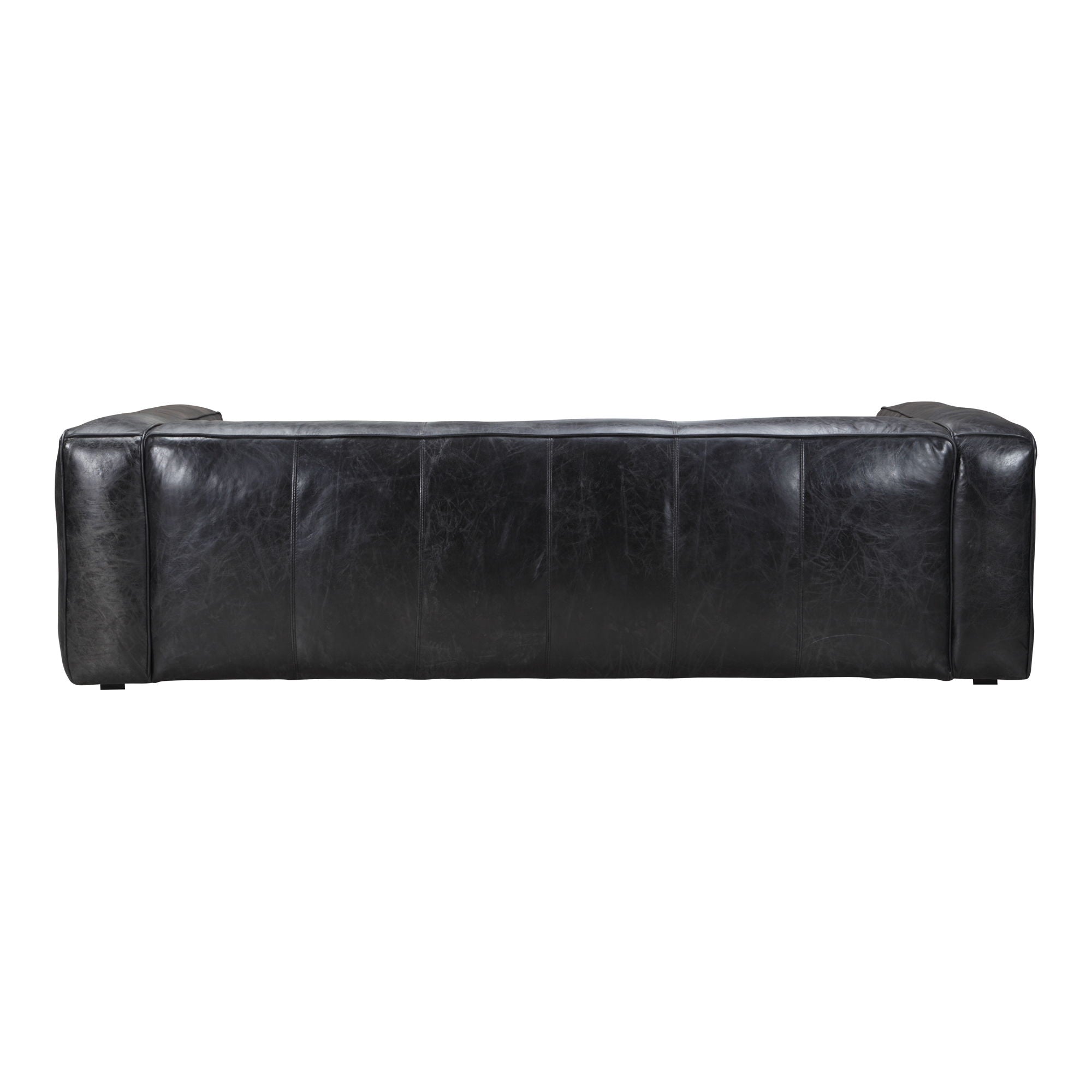 Kirby Sofa - Charcoal Black Top-Grain Leather - Stylish Living Room Furniture