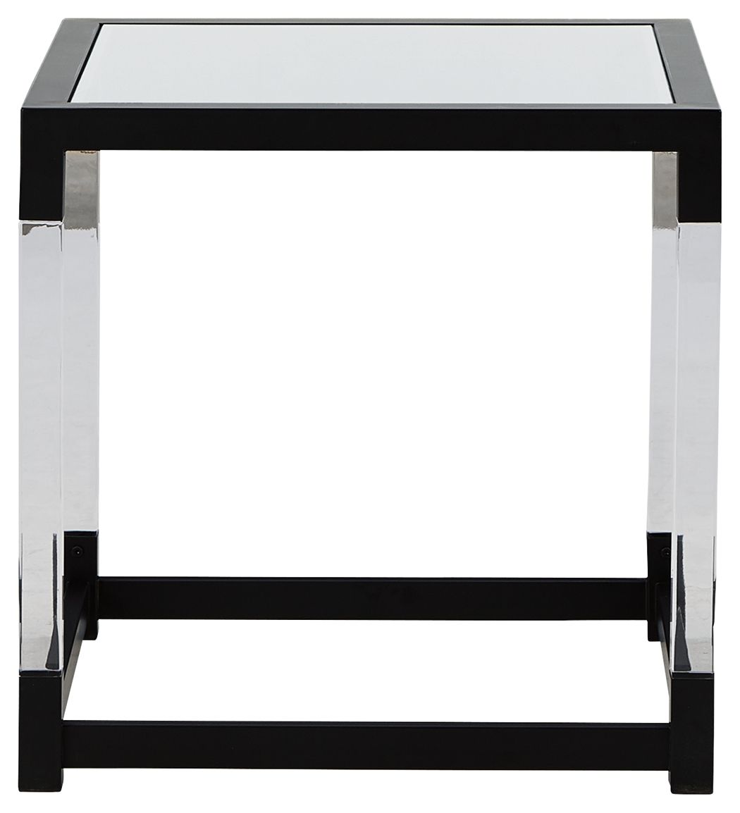 Nallynx Metallic Gray - Square End Table