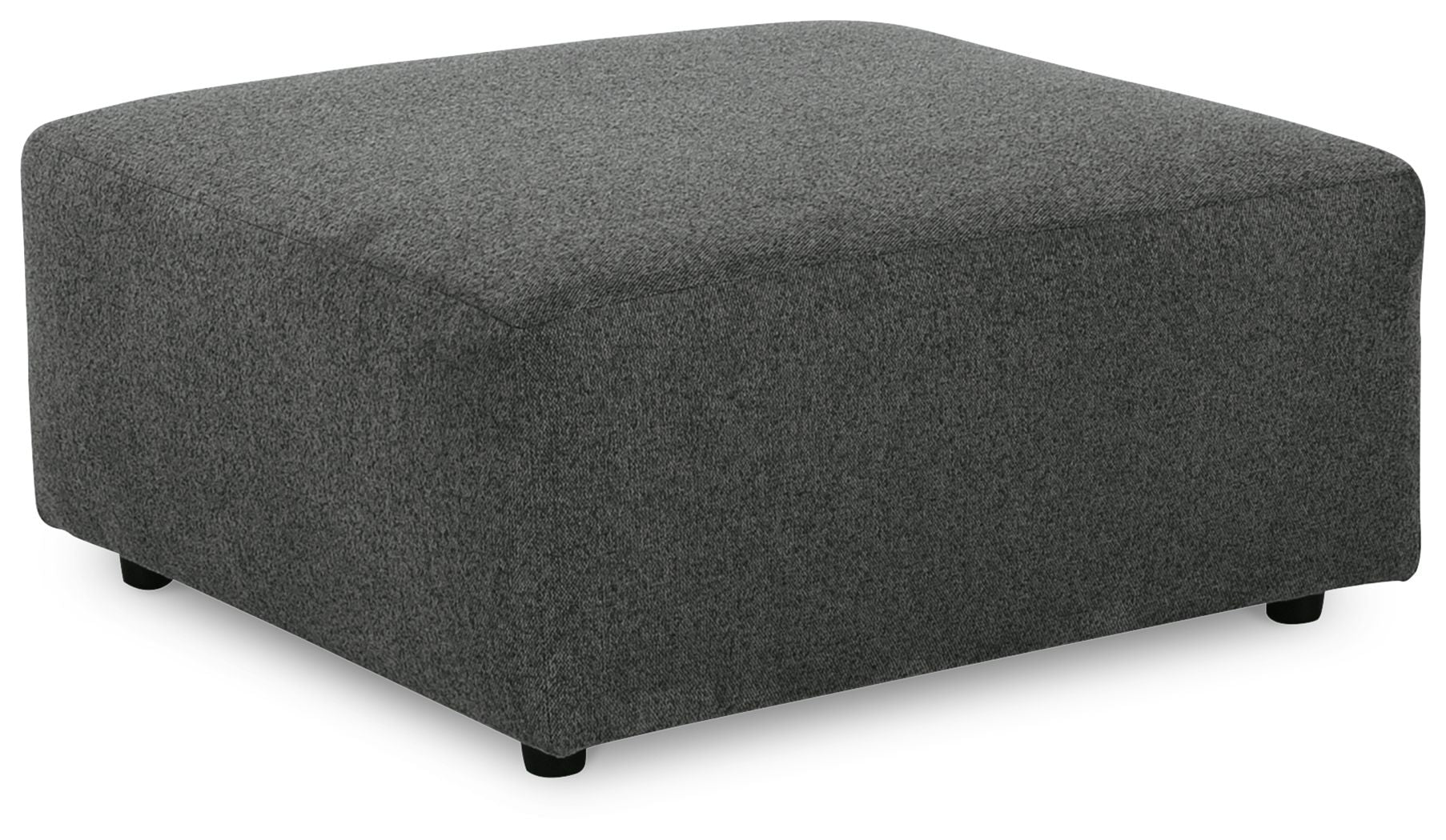 Oversized accent ottoman in dark gray textured fabric with short legs