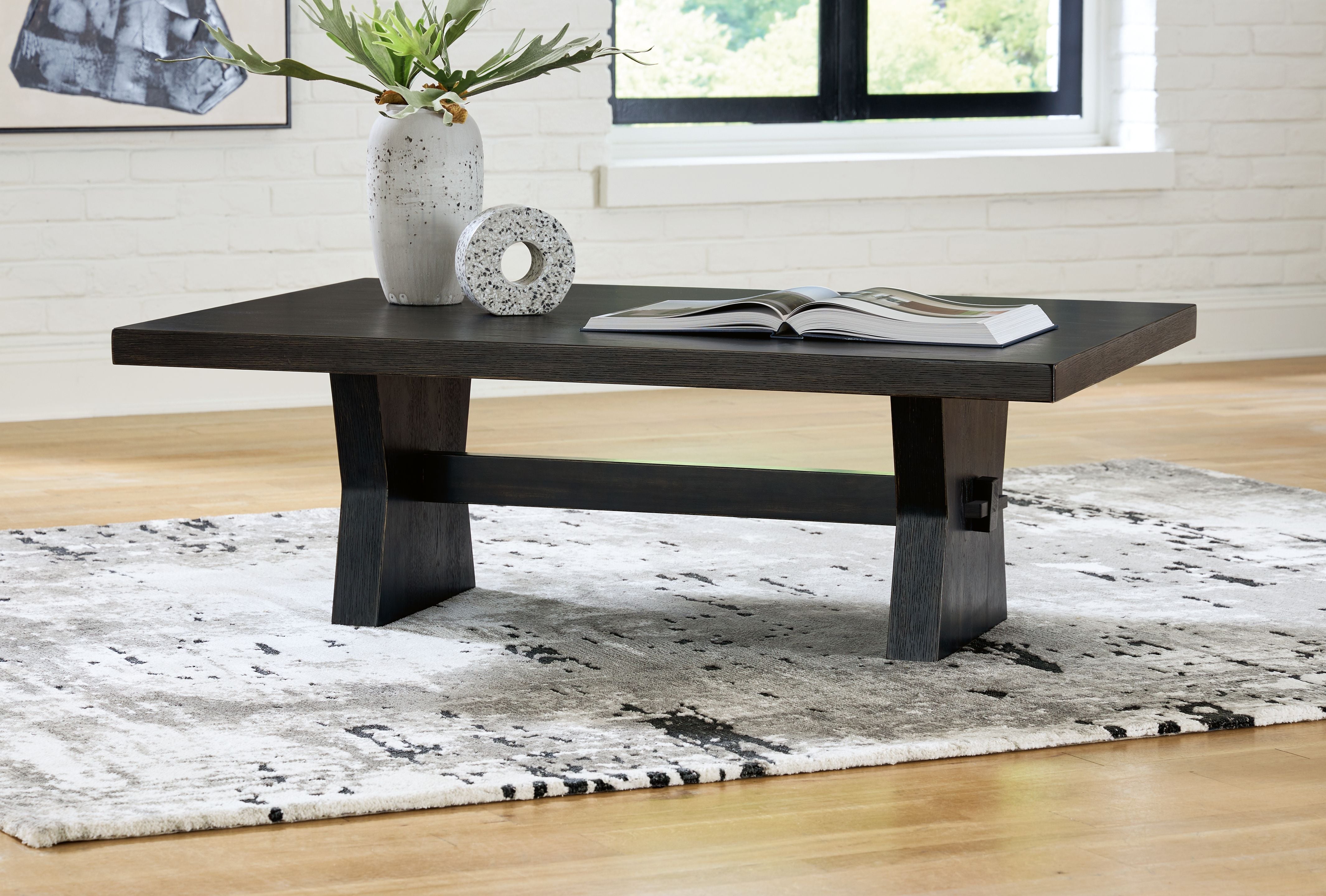 Galliden Black - Rectangular Cocktail Table