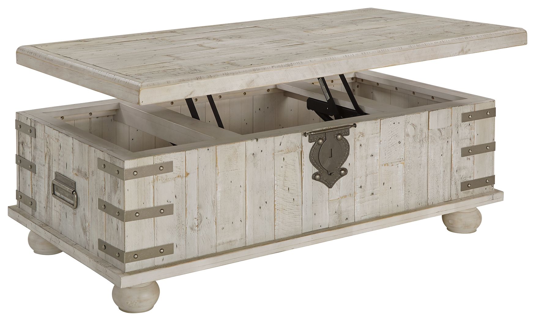 Carynhurst White Wash Gray - Lift Top Cocktail Table