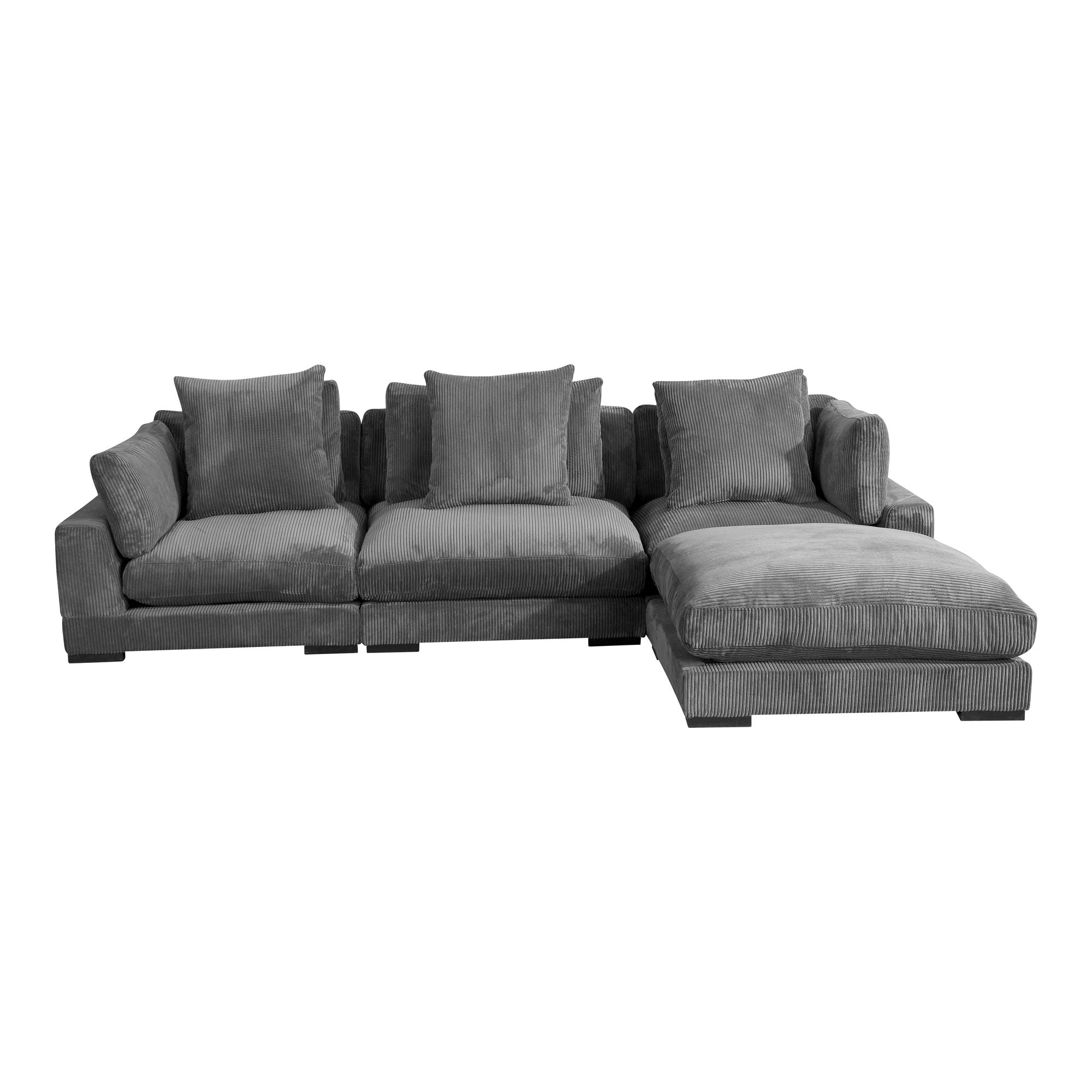 Tumble Gray Modular Sectional - Cozy Corduroy-Stationary Sectionals-American Furniture Outlet