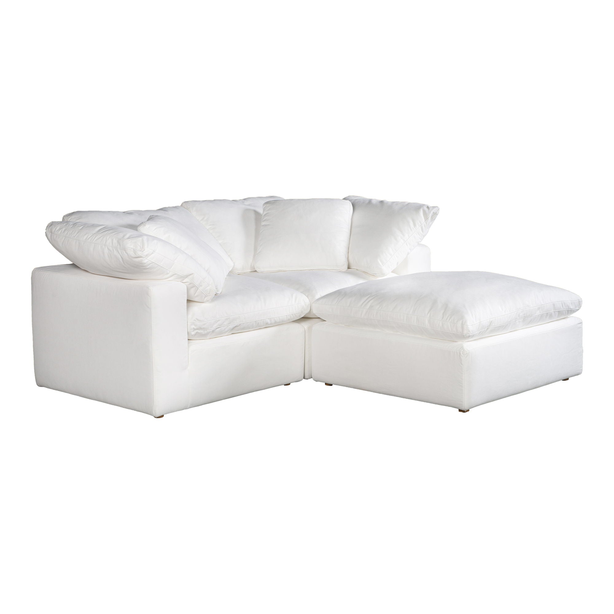 Terra Condo Modular Sectional Cream Livesmart Fabric-Stationary Sectionals-American Furniture Outlet