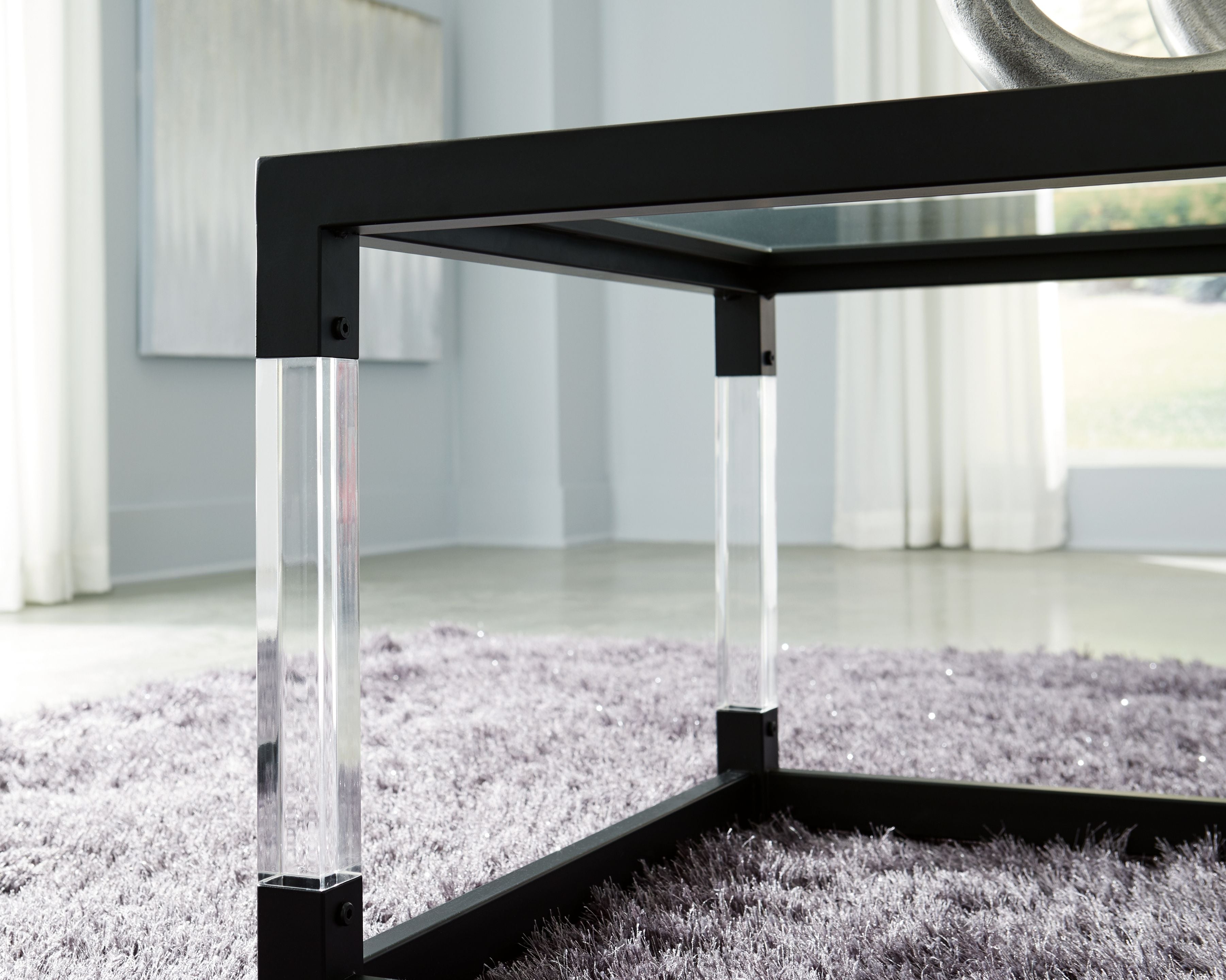 Nallynx Metallic Gray - Rectangular Cocktail Table