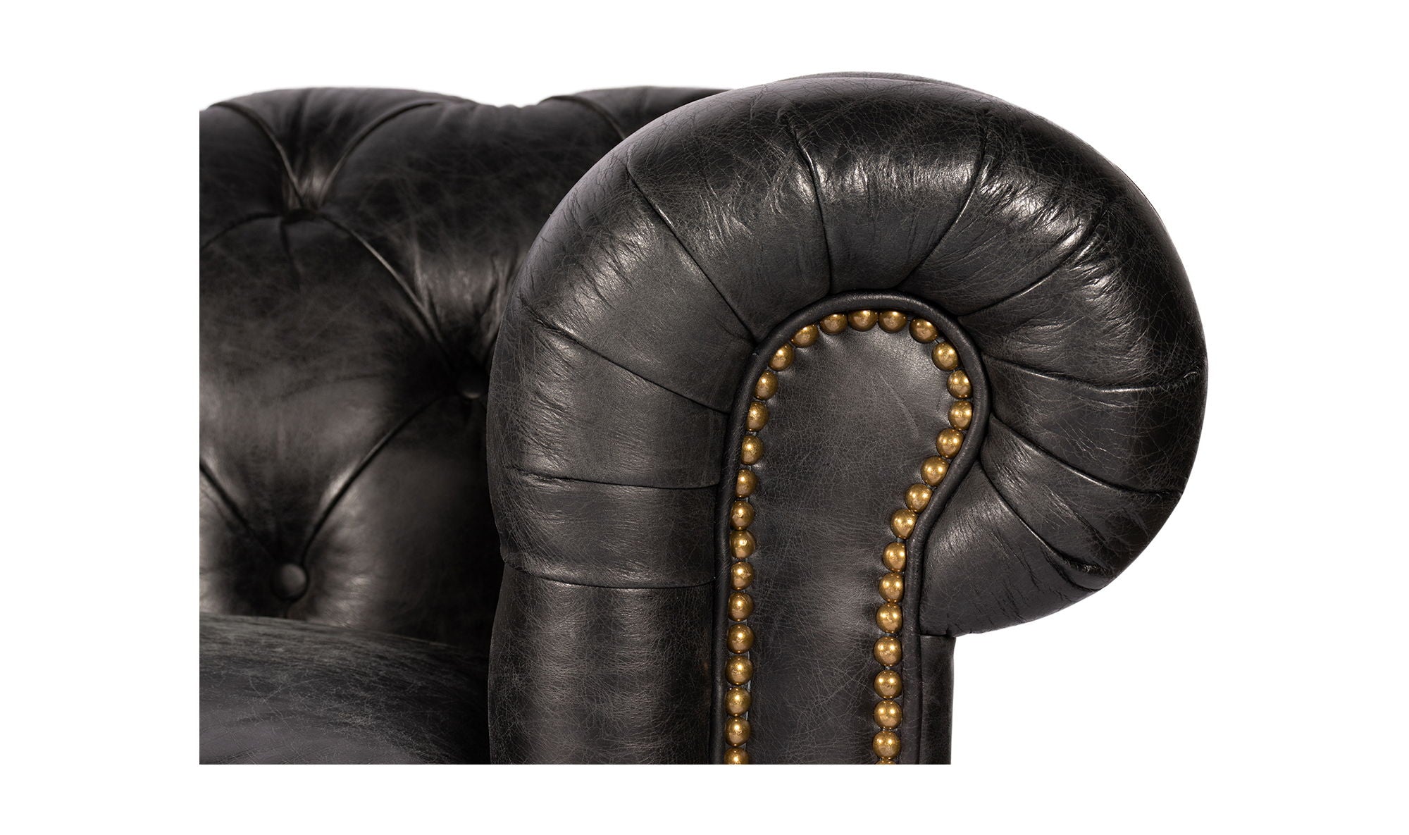 Birmingham Sofa - Black Top Grain Leather - Stylish Living Room Furniture