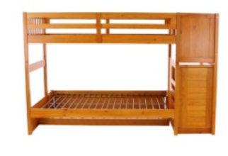 Twin/Full Staircase Bunk Bed with 3 Drawers Honey