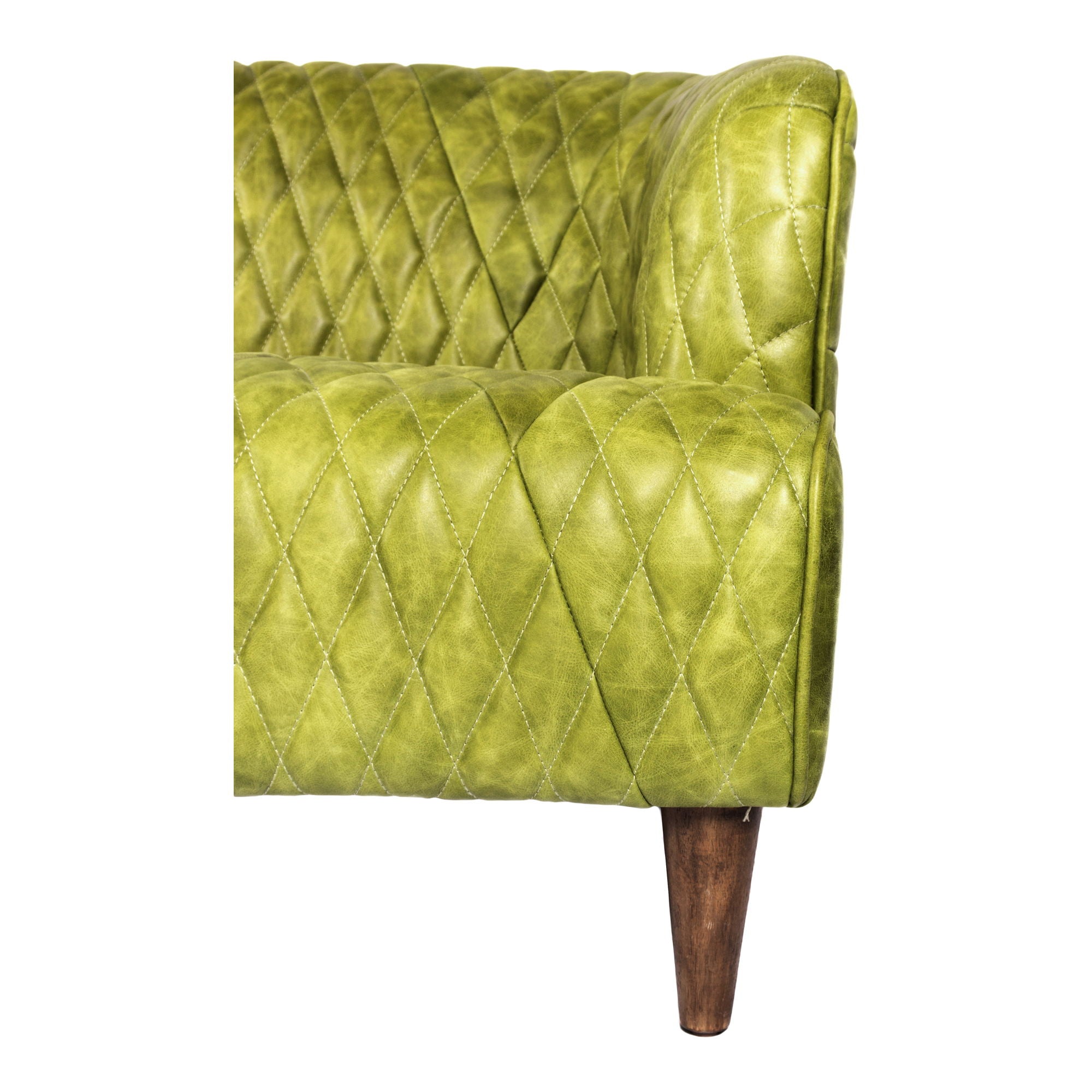Magdelan - Tufted Leather Sofa - Emerald