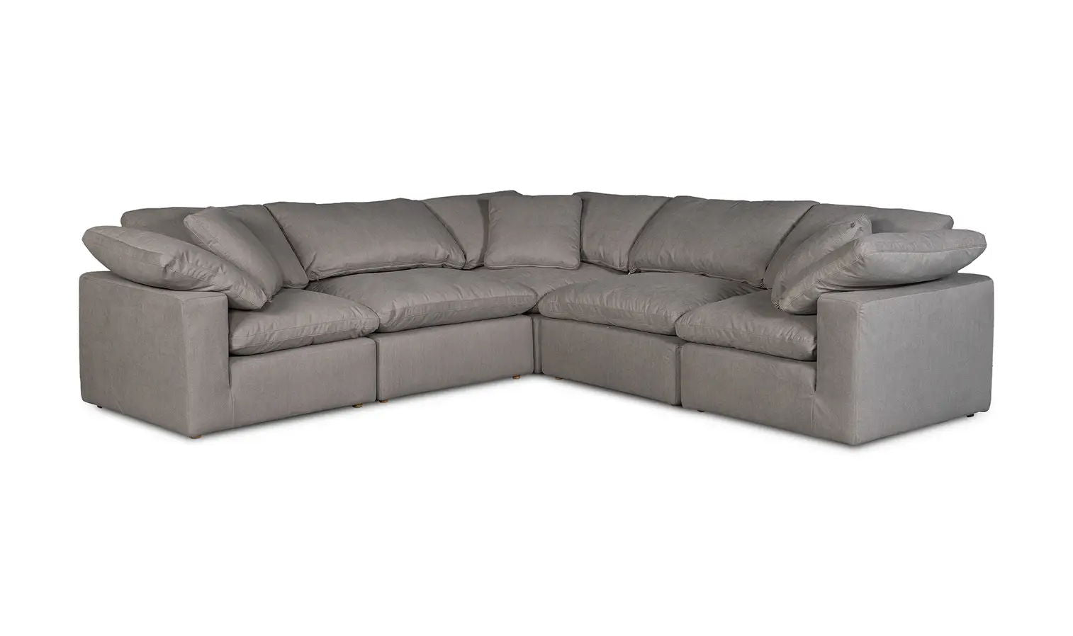 Light Gray Modular Sectional - Clay Classic, Stain-Resistant-Stationary Sectionals-American Furniture Outlet