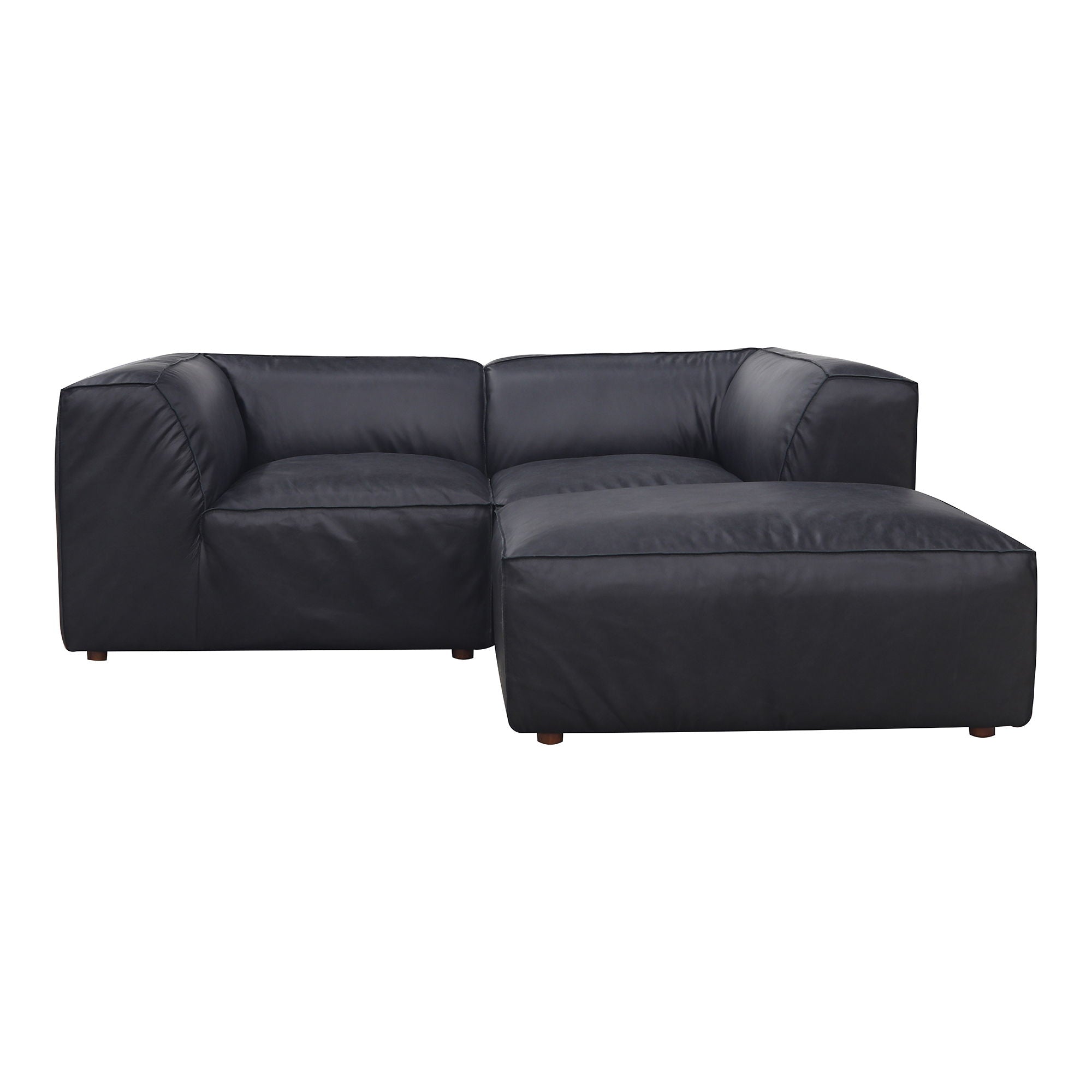 3-Piece Leather Modular Sectional - Form Nook, Black