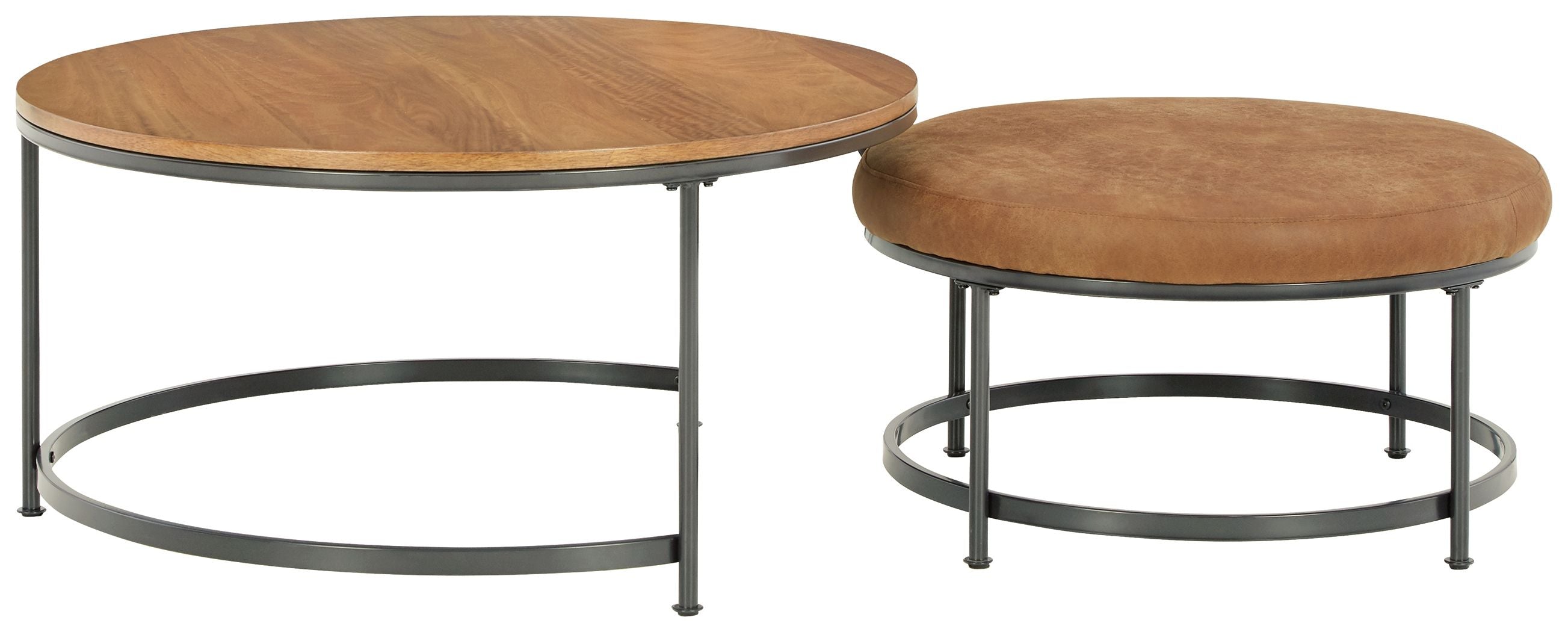 Drezmoore  Light Brown / Black - Nesting Cocktail Tables (Set of 2)