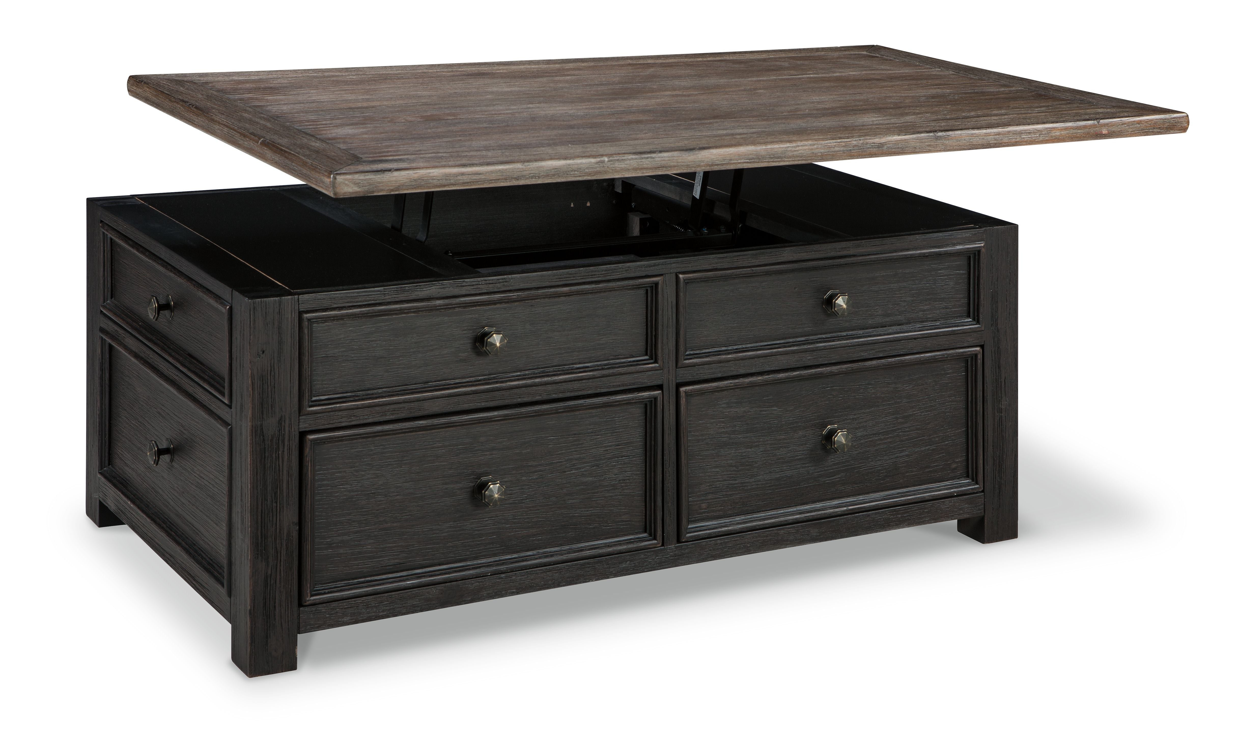 Tyler Grayish Brown / Black - Lift Top Cocktail Table