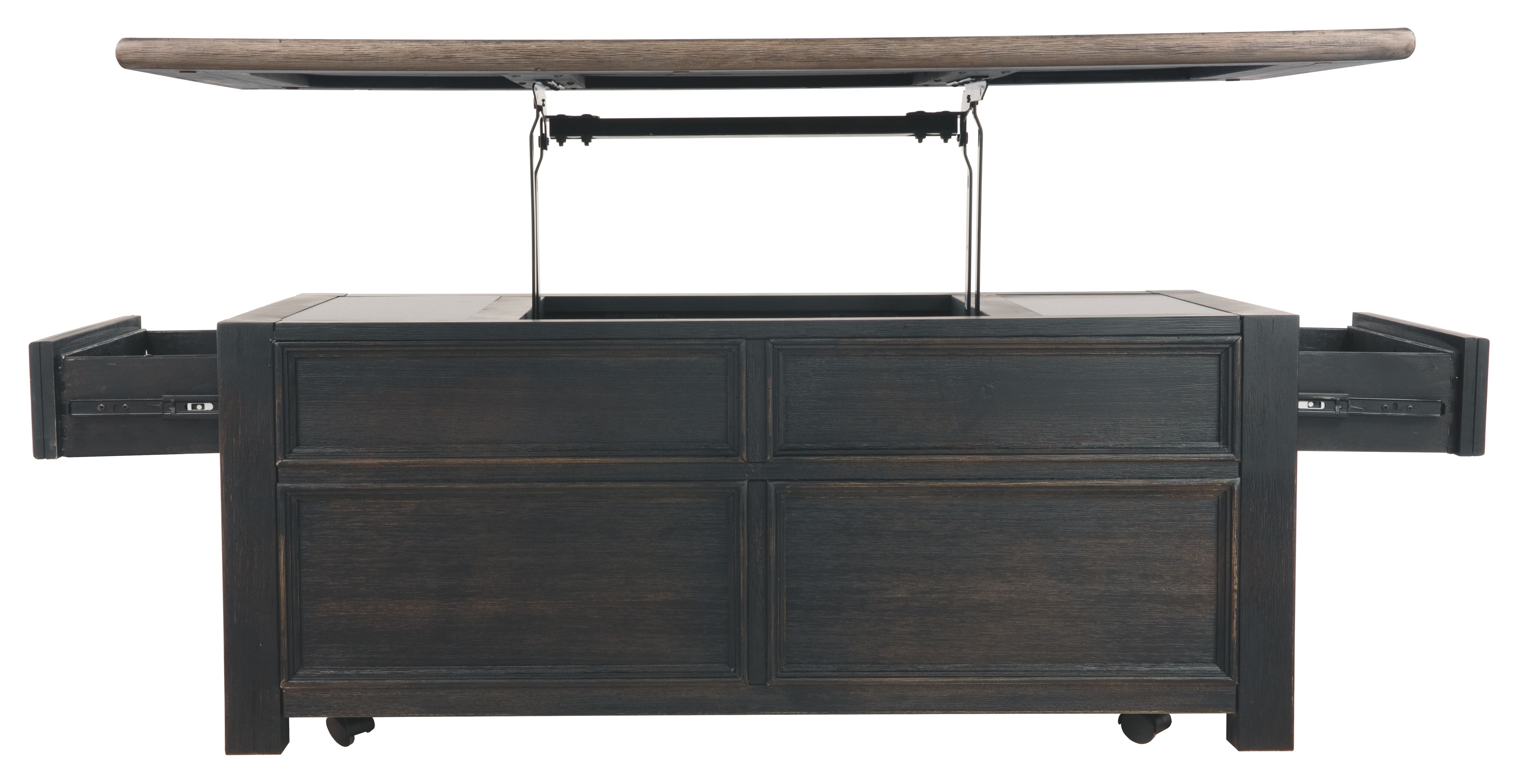 Tyler Grayish Brown / Black - Lift Top Cocktail Table