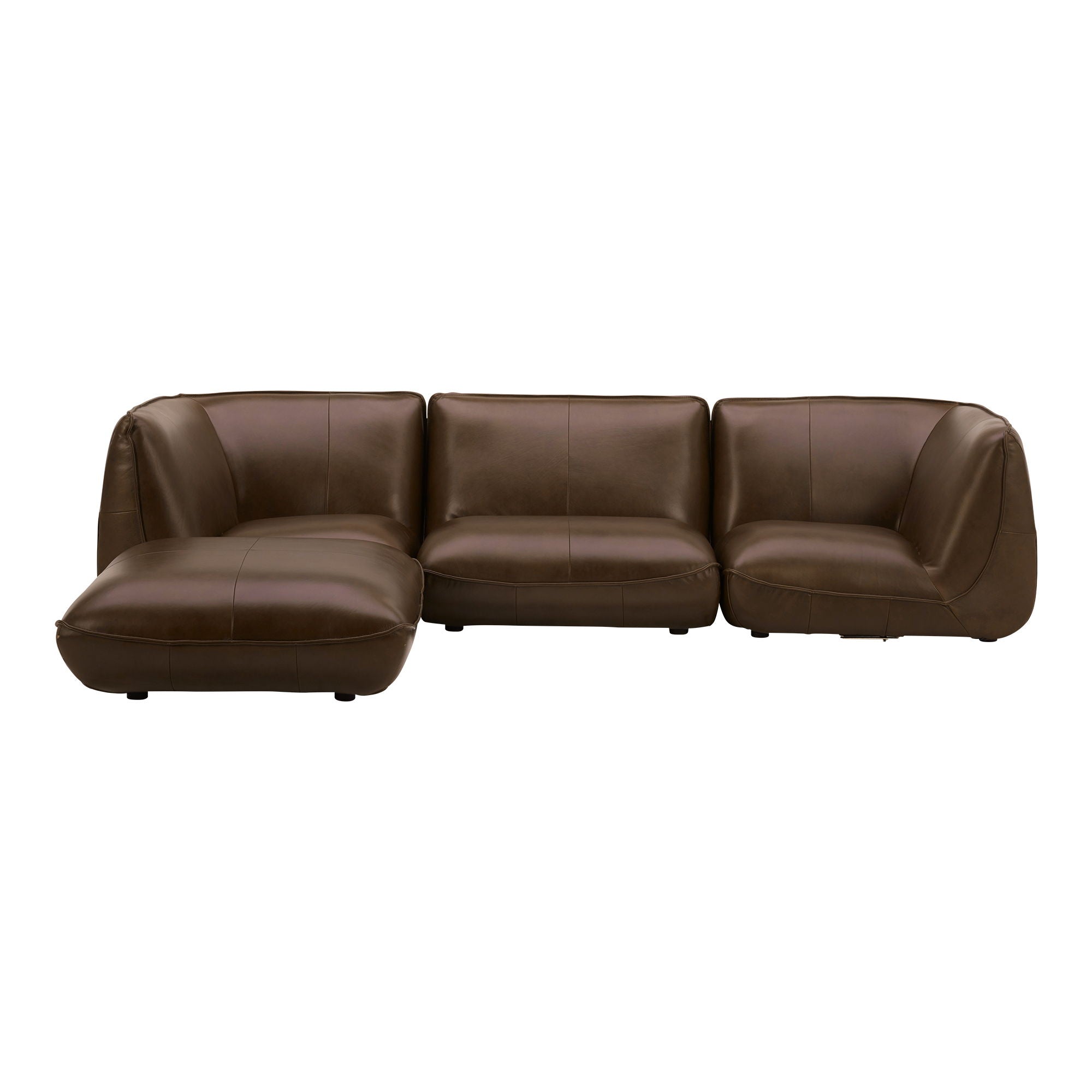 Brown Leather Sectional - Modular, Zeppelin Lounge